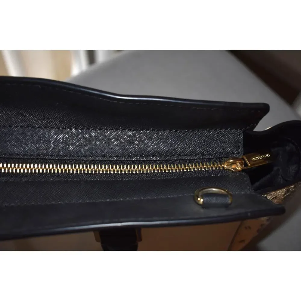 Michael Kors Selma Satchel Saffino Leather Snake Print Bag